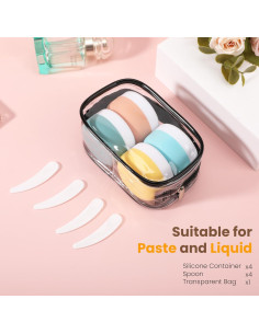 Contenedores de Silicona 5 en 1 DATANSUN 30ML Aprobados por TSA 2