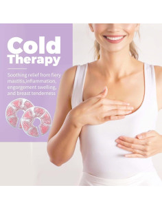 Paquete de Hielo Terapéutico para Senos Ruheaou - 2 Piezas Rosa 2