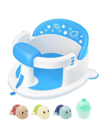 Asiento de Baño Antideslizante para Bebés Azul - 6 Meses+