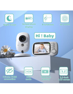 Monitor de Bebé Portátil Kokit KK32 3.2" HD Sin WiFi 2