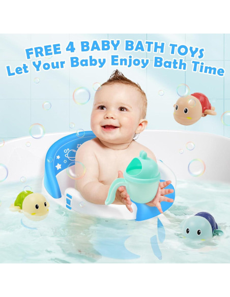 Asiento de Baño Antideslizante para Bebés Azul - 6 Meses+