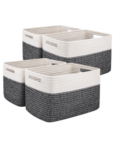 Cestas de Almacenamiento OIAHOMY 4 Piezas 33x23x20 cm Algodón