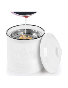 Contenedor de Grasa Cerámica ONTUBE 1L con Colador Acero Inoxidable