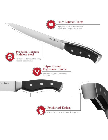 Juego de cuchillos de tallado Master Maison 20.32 cm acero inoxidable