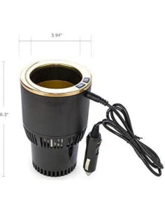 Enfriador y Calentador de Tazas 2-en-1 Yesinaly Negro/Dorado 2