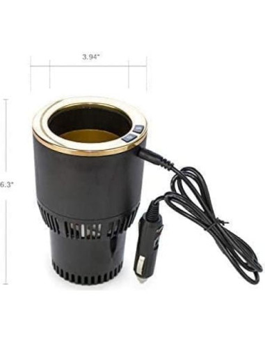 Enfriador y Calentador de Tazas 2-en-1 Yesinaly Negro/Dorado