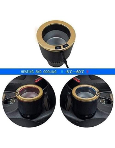 Enfriador y Calentador de Tazas 2-en-1 Yesinaly Negro/Dorado