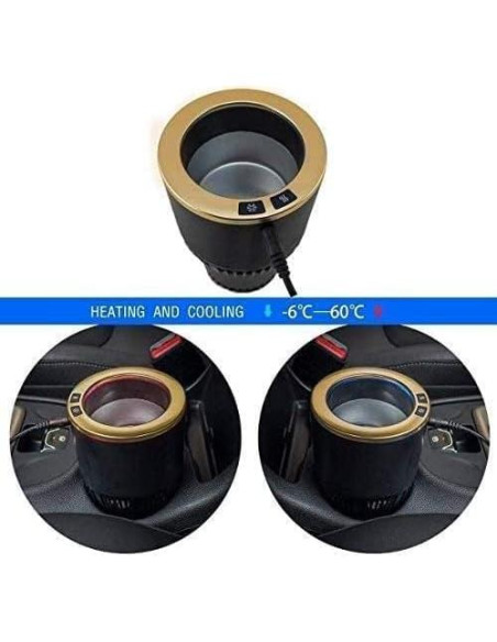 Enfriador y Calentador de Tazas 2-en-1 Yesinaly Negro/Dorado