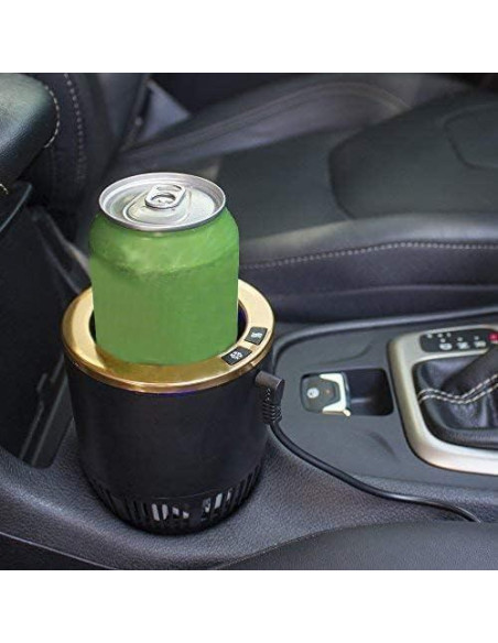 Enfriador y Calentador de Tazas 2-en-1 Yesinaly Negro/Dorado