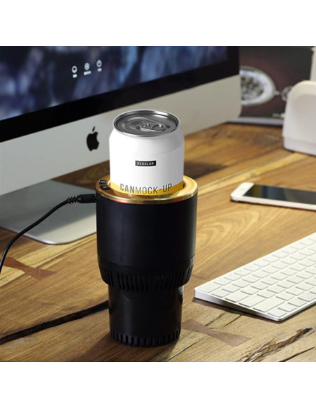 Enfriador y Calentador de Tazas 2-en-1 Yesinaly Negro/Dorado