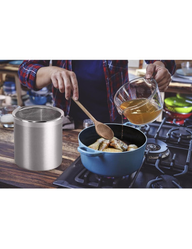 Contenedor de Grasa Jumbo Oggi 3.78 Lt con Colador y Tapa