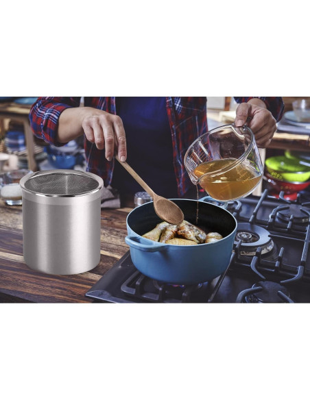 Contenedor de Grasa Jumbo Oggi 3.78 Lt con Colador y Tapa