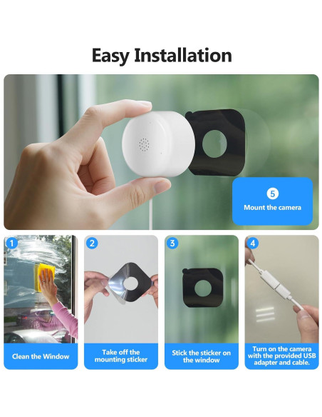 Cámara de Ventana 2K ZKCAI-1 con AI y Visión Nocturna