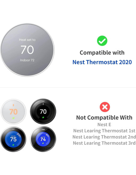 Placa de Pared para Termostato Nest 2020 Petrichor - 2 Paquete Carbón