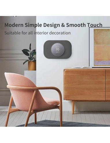 Placa de Pared para Termostato Nest 2020 Petrichor - 2 Paquete Carbón