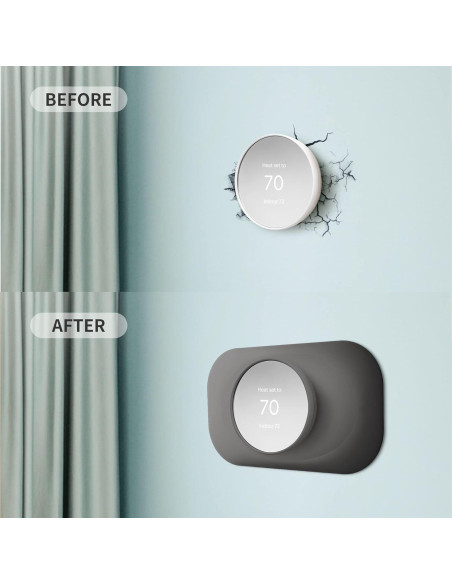Placa de Pared para Termostato Nest 2020 Petrichor - 2 Paquete Carbón