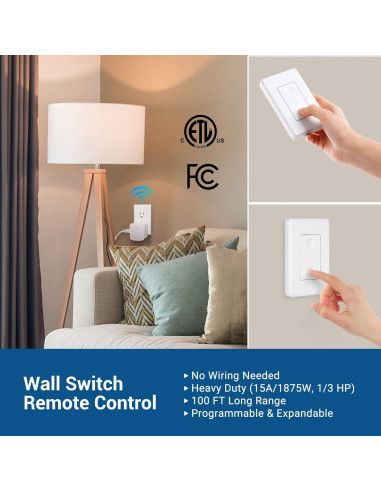 Interruptor de Luz Inalámbrico Dewenwils 15A 100FT