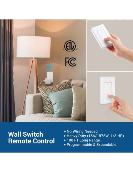 Interruptor de Luz Inalámbrico Dewenwils 15A 100FT