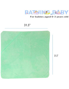 Toalla con Capucha IFaryMes Verde 80x80 cm Ultra Absorbente 2