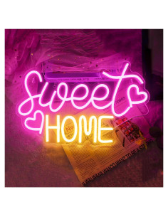 Letrero de Neón Dulce Hogar YSMNDE 39.9x24.9 cm USB