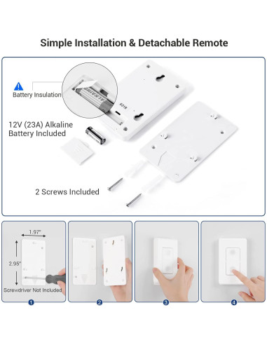 Interruptor de Luz Inalámbrico Dewenwils 15A 100FT