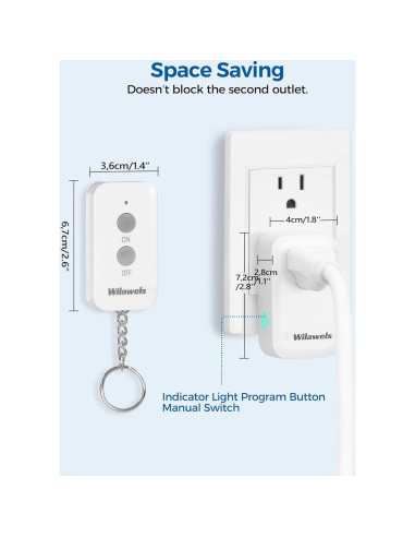 Enchufe Control Remoto Inalámbrico WILAWELS 30m Programable