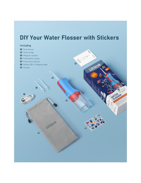 Irrigador Oral Acuático Lillilook Azul para Niños 6+ Años