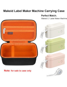 Funda de Transporte Elonbo para Máquina Etiquetadora Makeid L1 - Negro/Naranja 2