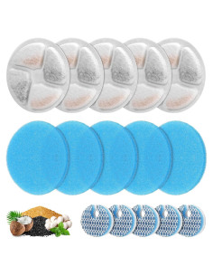 Filtros de Reemplazo ZEKIRY para Fuente de Agua 2L - 5 Piezas