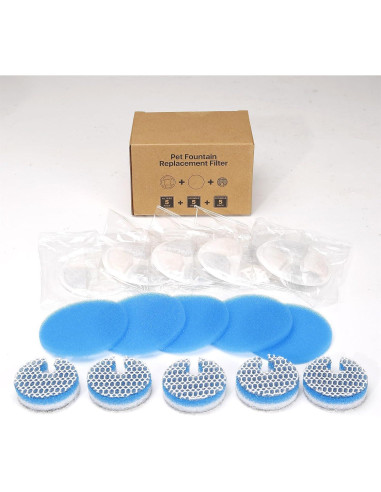 Filtros de Reemplazo ZEKIRY para Fuente de Agua 2L - 5 Piezas