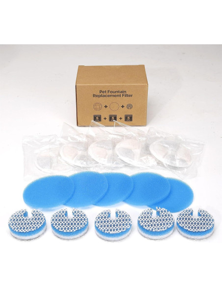 Filtros de Reemplazo ZEKIRY para Fuente de Agua 2L - 5 Piezas