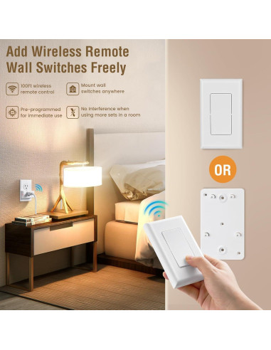 Interruptor de Luz Inalámbrico SURAIELEC 15A 30m Control Remoto