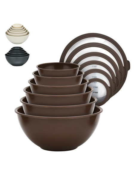 Juego de 12 Tazones Apilables Bakken Master con Tapas