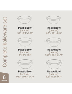 Juego de 12 Tazones Apilables Bakken Master con Tapas 2