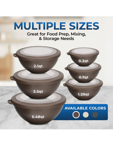 Juego de 12 Tazones Apilables Bakken Master con Tapas