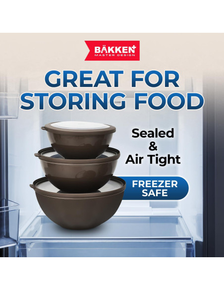 Juego de 12 Tazones Apilables Bakken Master con Tapas