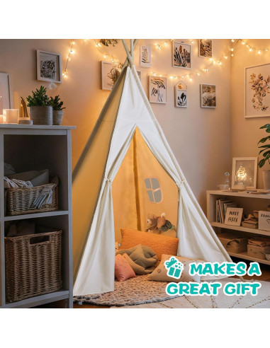 Tienda Teepee Blanca Sumbababy para Niños - 138x192 cm