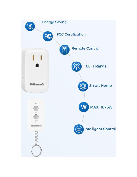 Enchufe Control Remoto Inalámbrico WILAWELS 30m Programable
