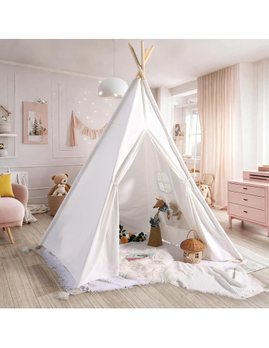 Tienda Teepee Blanca Sumbababy para Niños - 138x192 cm
