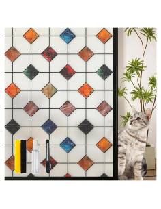 Película de Ventana Mate DKTIE 45x200cm, Patrón Geométrico