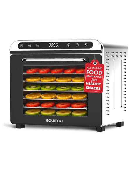 Deshidratador de Alimentos Gourmia GFD1620 - 8 Bandejas Acero Inoxidable