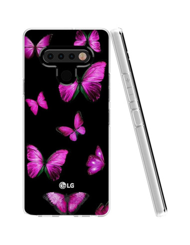 Funda TPU Rosa Mariposa para LG Stylo 6 - Protección Ligera