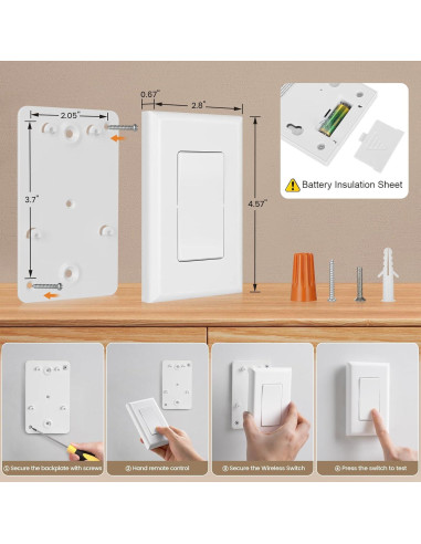 Interruptor de Luz Inalámbrico SURAIELEC 15A 30m Control Remoto