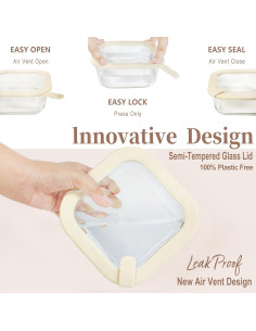 Juego de 5 Contenedores de Vidrio Urban Green 100% Libre de Plástico 2