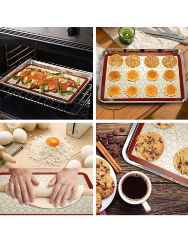 Juego de bandejas para hornear Wildone 4 piezas acero inoxidable