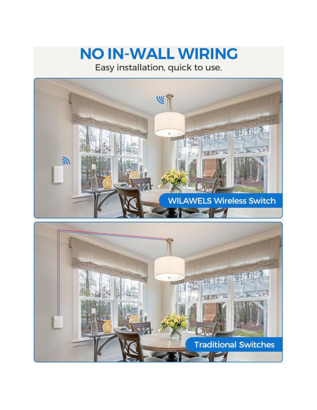 Kit Interruptor y Receptor Inalámbrico WILAWELS 100FT