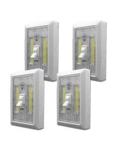 Luz Nocturna LED a Pilas CREVIV 4 Pack, Sin Cable, Multiusos