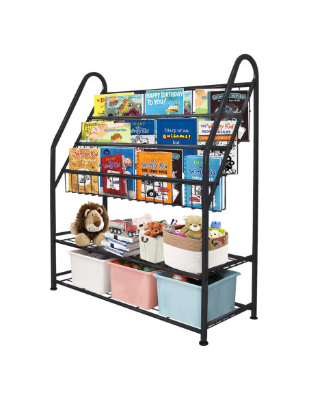 Estantería Infantil Aboxoo Negra Grande 81.8 cm Organizador