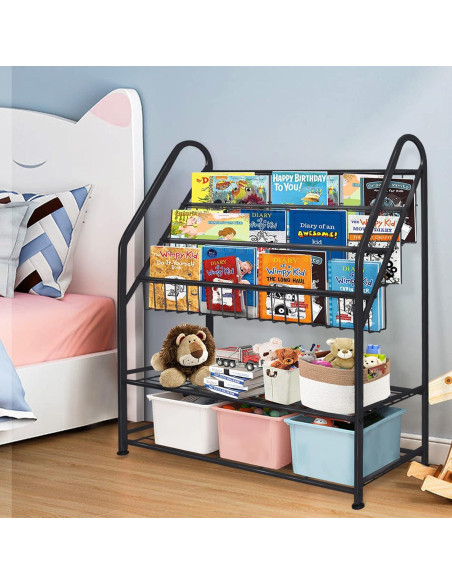 Estantería Infantil Aboxoo Negra Grande 81.8 cm Organizador