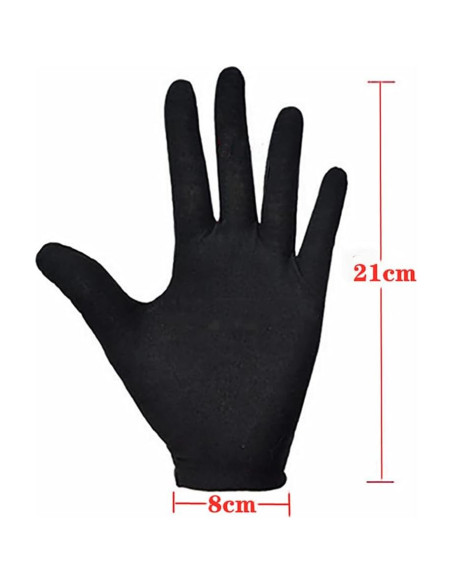 Guantes de Algodón Premium Rirsoasy Talla L Negros - 5 Pares